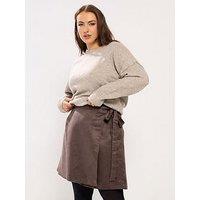 Yours Curve Suede Wrap Mini Skirt