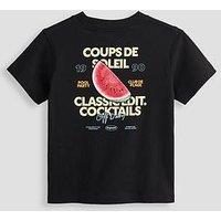 Jack & Jones Mini Younger Boys Riviera Vintage Poster Short Sleeve T-Shirt - Black