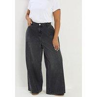 Yours Curve Rigid Plazzo Front Seam Jeans
