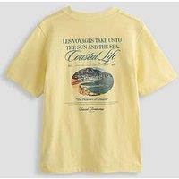 Jack & Jones Junior Boys Photo Back Print Short Sleeve T-Shirt - Pastel Yellow