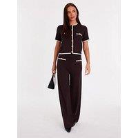 Quiz Brown Knit Palazzo Trousers