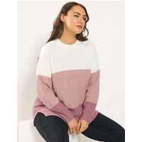 Yours Curve Colourblock Jumper - Pink