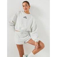 New Balance Women'S Linear Heritage Fleece Crew - Grey