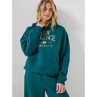 New Balance Women'S Linear Heritage Fleece Hoodie- Green