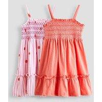 The Very Collection Girls Shirred 2 Pack Dresses - Multi