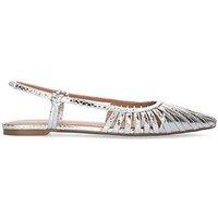 Bibi Lou Zin Flat Slingback Shoes - Silver