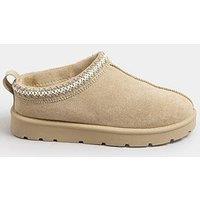 Long Tall Sally Standard Fit Faux Suede Embroidered Mule - Cream