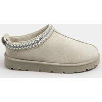 Long Tall Sally Standard Fit Faux Suede Embroidered Mule - Grey