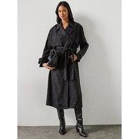 Allsaints Linnie Lightweight Trench Coat - Black