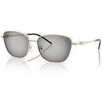 Emporio Armani Irregular Sunglasses- Gold With Mirrored Lens