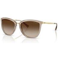 Ralph Cat Eye Sunglasses- Beige With Gold Metal Arm Detail