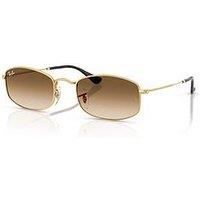 Ray-Ban Irregular Sunglasses- Gold Metal Frame With Gradient Tint Lens