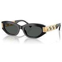 Versace Cat Eye Sunglasses- Black With Branded Arm Detail