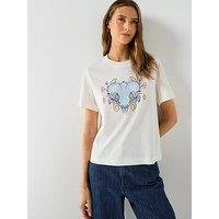 Ps Paul Smith Womens Garland Heart T-Shirt - White