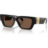 Versace Square Sunglasses- Black With Branded Arm Detail