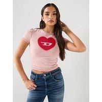 Diesel Heart Logo T-Shirt - Pink