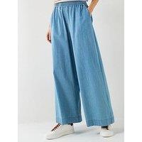 Ps Paul Smith Womens Wide Leg Trousers - Blue