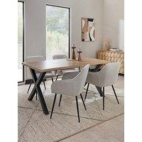 The Very Collection Mathers 160Cm Dining Table & 4 Alisha Boucle Dining Chairs