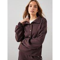 The Very Collection Funnel Neck Soft Touch Modal Top - Brown