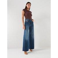 Diesel 1978 D-Akemi Mid Rise Wide Leg Flare Jeans