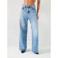 Diesel 1996 D-Sire Low Rise Wid Leg Relaxed Jeans - Light Blue