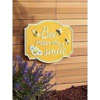 Heaven Sends Metal Bee Happy And Smile Sign