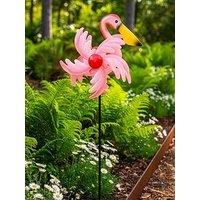 Heaven Sends Small Flamingo Garden Stake Spinner