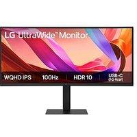 Lg 34In Ips Ultrawide Qhd Monitor With Hdmi, Dp, Usb-C (Pd 96W) Speakers & Height Adjustable Stand