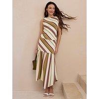 Michelle Keegan Stripe Hanky Hem Midi Skirt Co-Ord - Multi