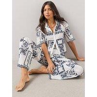 The Very Collection Embroidered Patchwork Co-Ord Shirt