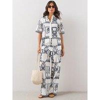 The Very Collection Embroidered Patchwork Wide Leg Trousers