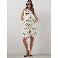 The Very Collection Polka Dot Tailored Jorts Co-Ord - Print
