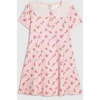 River Island Mini Girls Floral Collar Dress - Pink