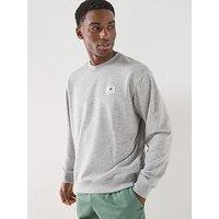 New Balance Mens Woven Label Crew Sweatshirt- Grey