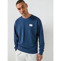New Balance Mens Woven Label Crew - Blue