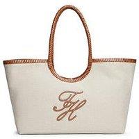 Tommy Hilfiger Linen Canvas Maxi Tote Bag - Brown