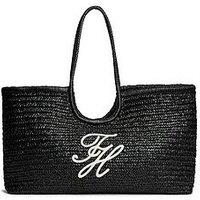 Tommy Hilfiger Th Elev Summ Maxi Tote Raffia - Black