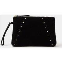 Accessorize Stud Suede Clutch Bag