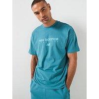 New Balance Mens Linear Graphic T-Shirt - Blue