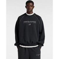 New Balance Mens Linear Graphic Fleece Crew Sweatshirt - Black