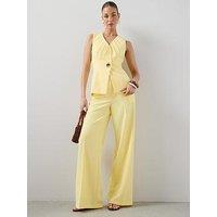 The Very Collection Pinstitch Wide Leg Trouser - Yellow
