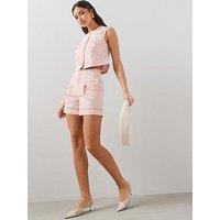 The Very Collection Cotton Embroidered Co Ord Shorts - Light Pink