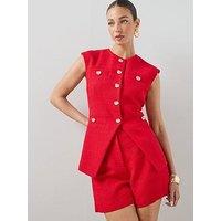 The Very Collection Boucle Waistcoat - Red