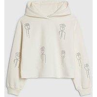 River Island Older Girls Embellished Hoodie - Cream