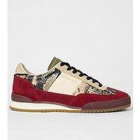Ps Paul Smith Womens Shoe Dover Bordo Snake Print Trainers - Red