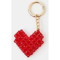 Accessorize Beaded Heart Bag Charm