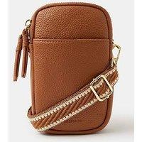 Accessorize Double Pouch Phone Bag - Brown