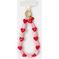 Accessorize Heart Bead Phone Wrist Strap