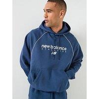 New Balance Mens Linear Graphic Hoodie Navy