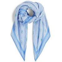 Tommy Hilfiger Script Monogram Linen Square Scarf - Blue
